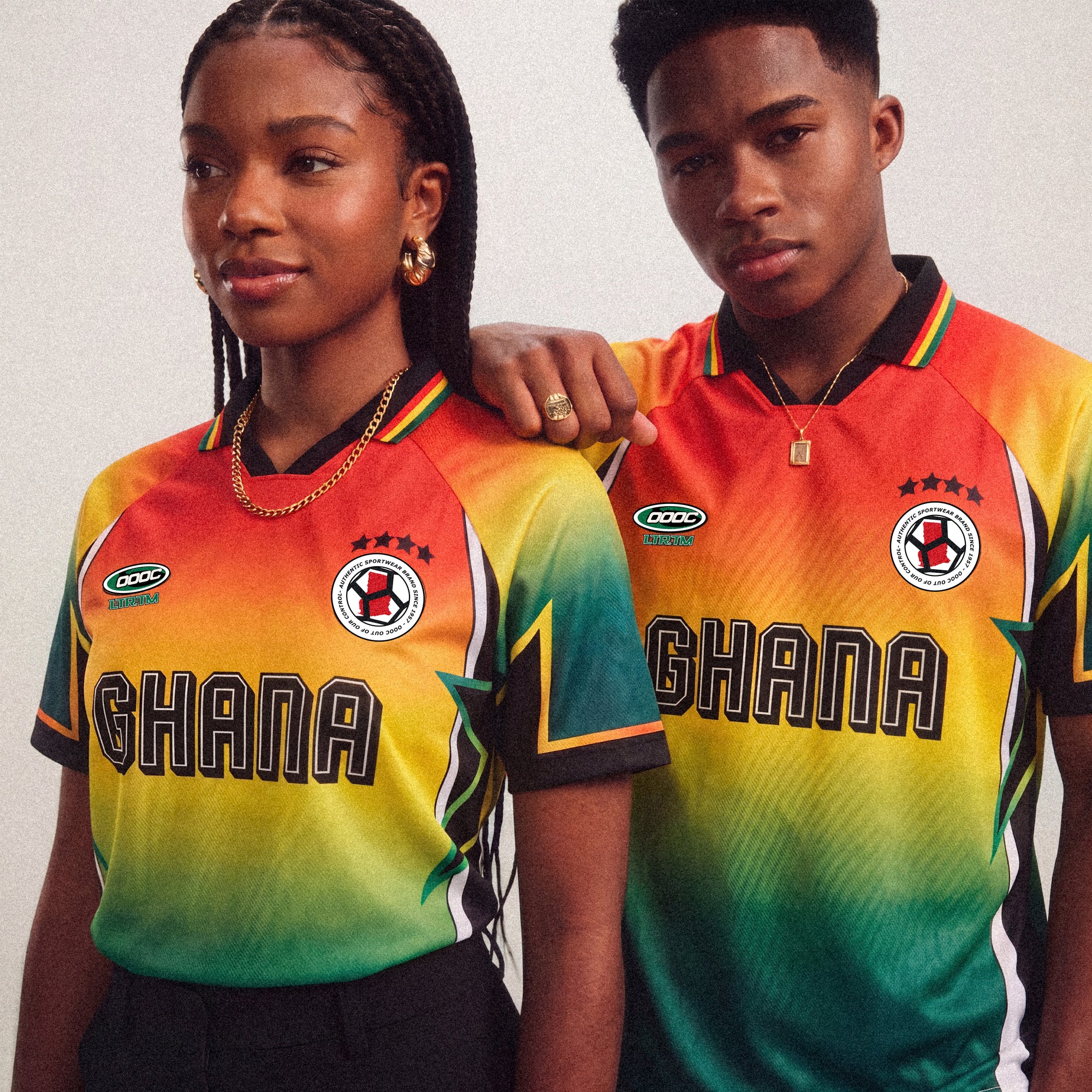 Football Polo-Neck T-Shirt – Royal Ghana Colours
