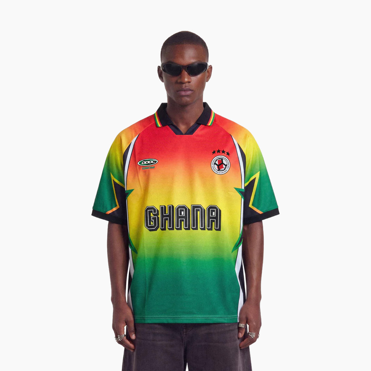 Football Polo-Neck T-Shirt – Royal Ghana Colours