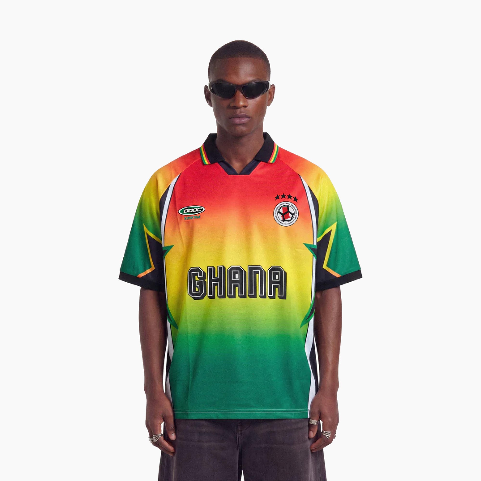 Football Polo-Neck T-Shirt – Royal Ghana Colours