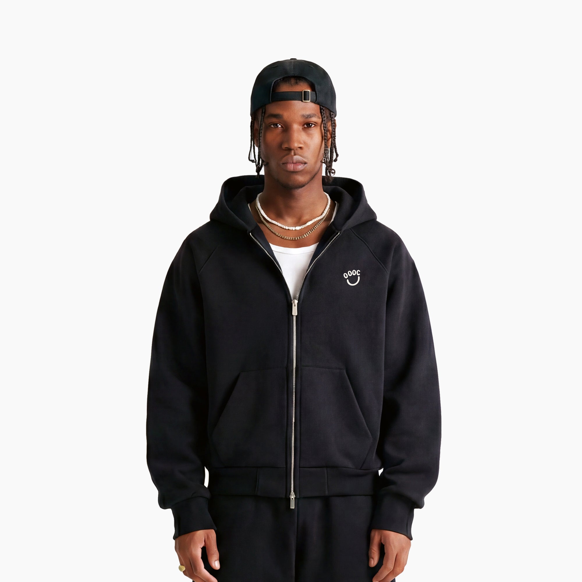 Core Concept Zipped Hoodie – Black