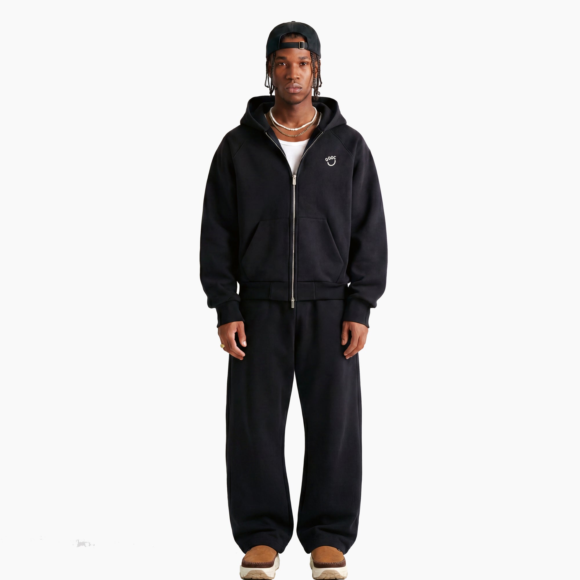 Core Concept Zipped Hoodie – Black